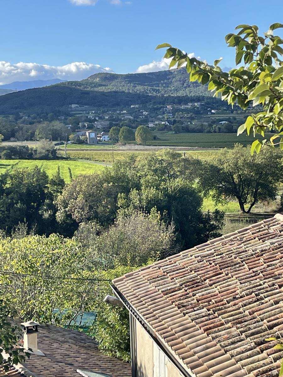 Vue sur les vignes et les collines cévenoles